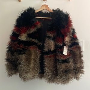 Free people red fur coat